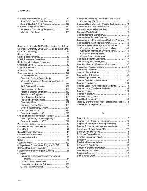 2007-2008 Catalog (PDF) - Colorado State University-Pueblo