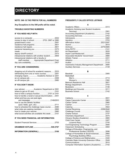 2007-2008 Catalog (PDF) - Colorado State University-Pueblo