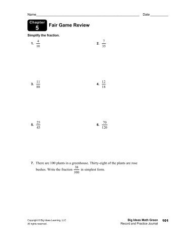 Ch 5 Fair Game Review - pg 1 &2 of pdf - the Stowe School District