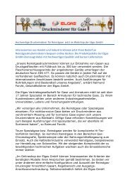 Pressemitteilung der Elgas GmbH