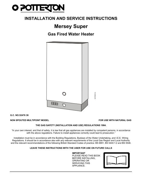 BAXI MAIN MERSEY SUPER GCNo.52 476 38 Around Town Flats