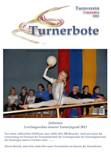 der neue Turnerbote 4/2013 - Turnverein Gmunden