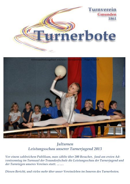 der neue Turnerbote 4/2013 - Turnverein Gmunden