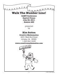 Walk The Number Line! - Creative Mathematics