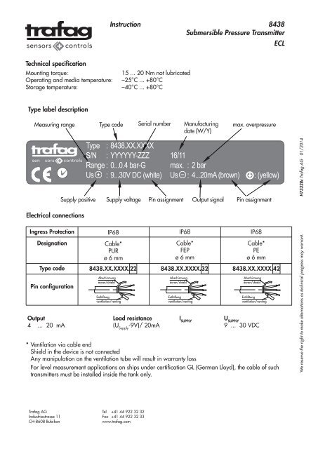 Instruction - Trafag