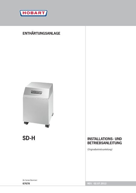 EnthärtungsanlagE InstallatIons- und ... - HOBART GmbH