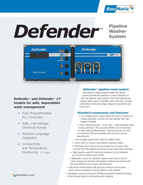 Defender Pipeline Washer System - BouMatic