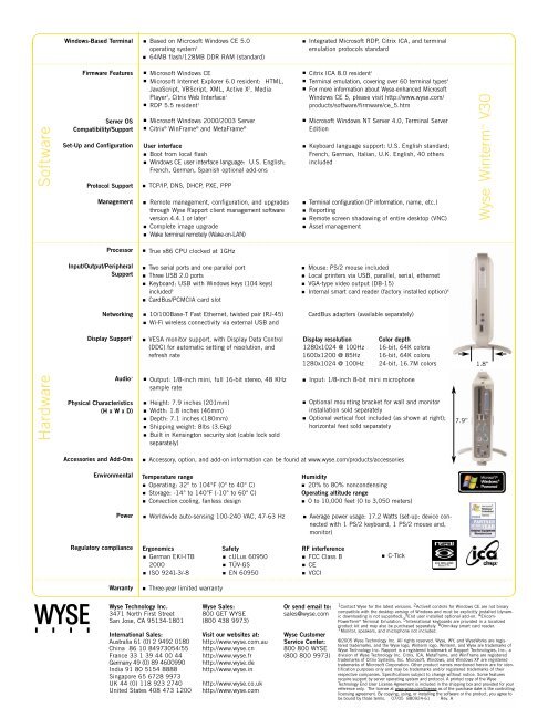 Wyse® Winterm™ V30 - Wyse Outlet Store