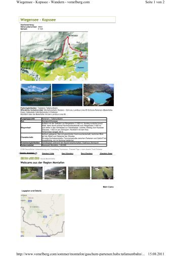 Route der Familienwanderung 2011 - GdG-KMSfB Vorarlberg