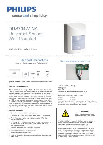 DUS704W-NA Universal Sensor- Wall Mounted - Philips Lighting ...
