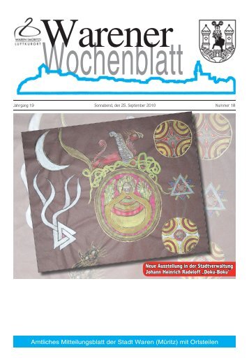 Amtliches Mitteilungsblatt der Stadt Waren (MÃ¼ritz) mit Ortsteilen