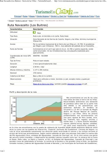 Ruta Navazalto (Los Buitres) - Turismo En Cazorla