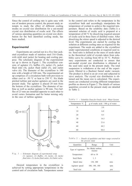 A Study on Crystallization of Oxalic Acid in Batch Cooling ... - pierre