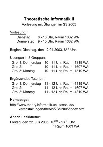 Kapitel 1 - Fachgebiet Theoretische Informatik