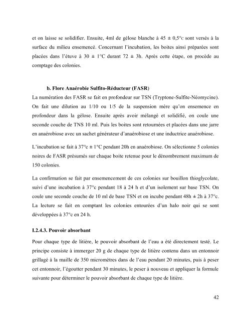 Effets d'un traitement chimique par des " fines d'attapulgite ... - BEEP