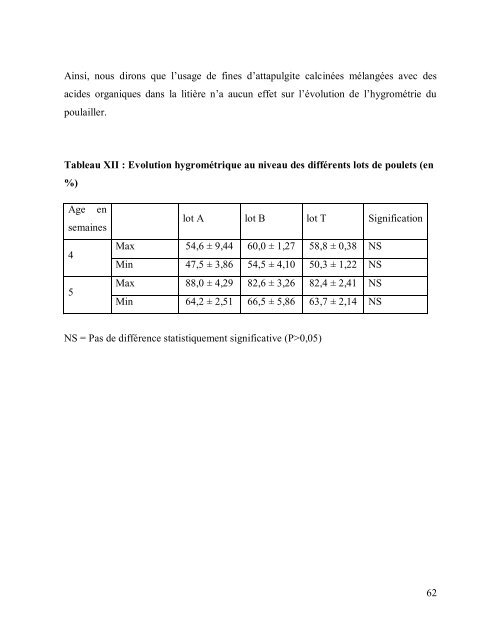 Effets d'un traitement chimique par des " fines d'attapulgite ... - BEEP