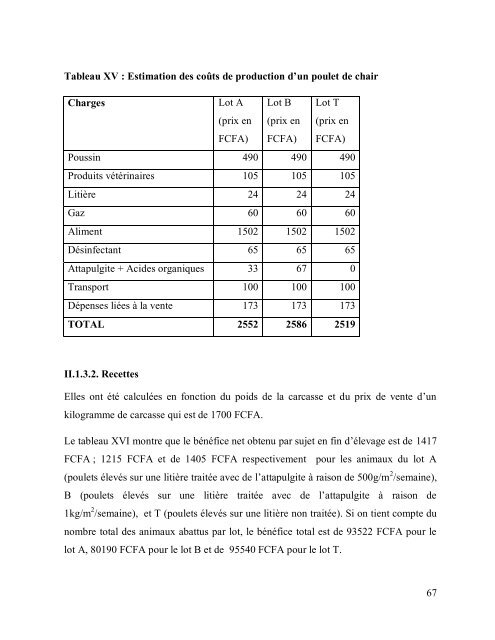 Effets d'un traitement chimique par des " fines d'attapulgite ... - BEEP