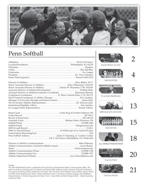 Penn Softball - University of Penn Athletics