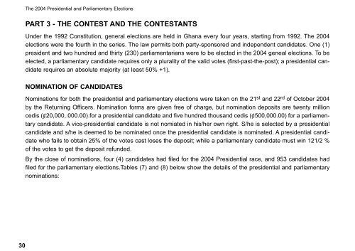 Elections 2004 (Results) - Friedrich-Ebert-Stiftung, Ghana Office