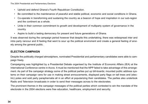 Elections 2004 (Results) - Friedrich-Ebert-Stiftung, Ghana Office