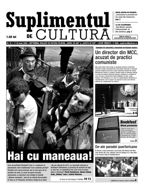 Hai cu maneaua! - Suplimentul de Cultura