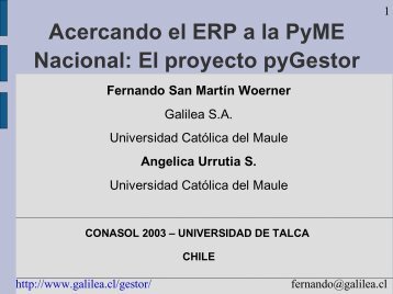 Acercando el ERP a la PyME Nacional: El proyecto ... - Conasol