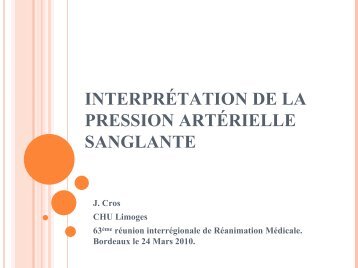 Interprétation de la pression artérielle sanglante