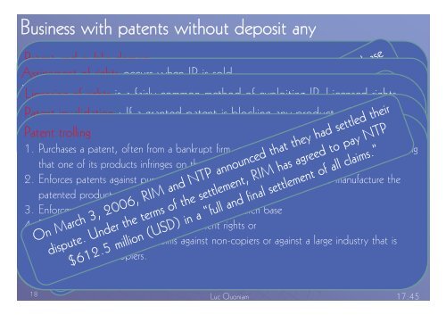 Intellectual property, patents - Luc Quoniam