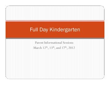 Full Day Kindergarten - Blackhawk School District