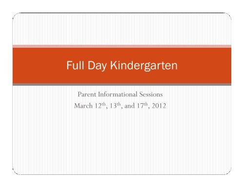 Full Day Kindergarten - Blackhawk School District