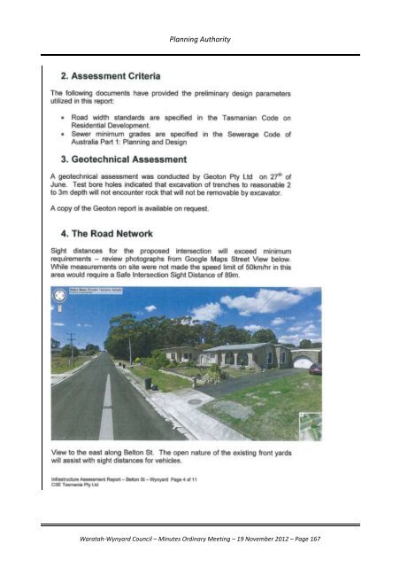 TABLE OF CONTENTS - Waratah-Wynyard Council