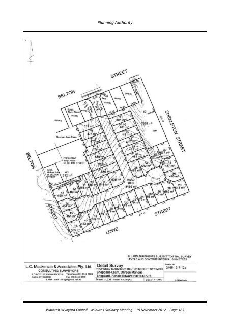 TABLE OF CONTENTS - Waratah-Wynyard Council