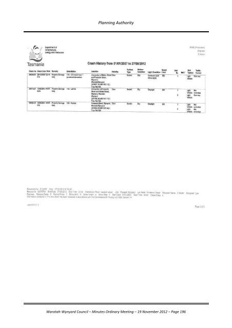 TABLE OF CONTENTS - Waratah-Wynyard Council