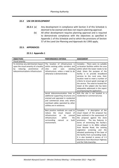 TABLE OF CONTENTS - Waratah-Wynyard Council