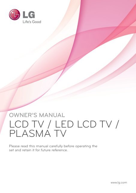 LG 60PV250 Product Manual - Comparison.com.au