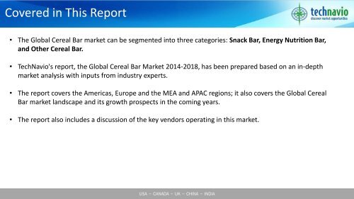 Global Cereal Bar Market 2014-2018