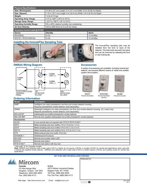 intelligent non-relay photoelectric duct smoke detector dnr - Mircom