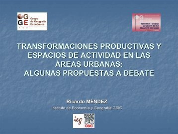 Transformaciones productivas y espacios de actividad en las Ã¡reas ...