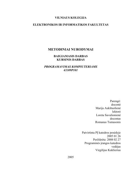 Metodiniai nurodymai ir kompetencijos studijÅ³ ... - Vilniaus Kolegija