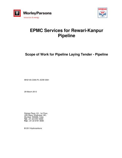 Pipelaying Tender-VOL IV - WorleyParsons.com