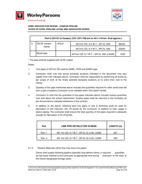 Pipelaying Tender-VOL IV - WorleyParsons.com