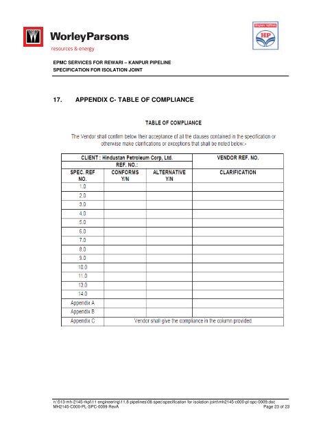 Pipelaying Tender-VOL IV - WorleyParsons.com