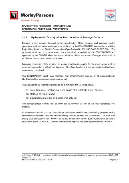 Pipelaying Tender-VOL IV - WorleyParsons.com