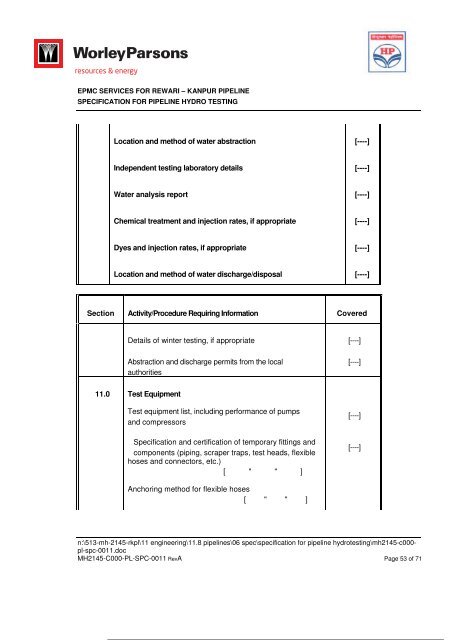 Pipelaying Tender-VOL IV - WorleyParsons.com