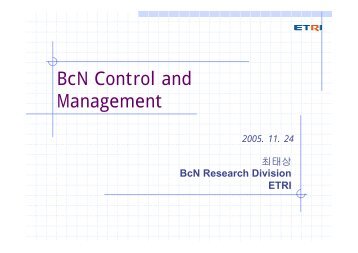 BcN Control and Management - KNOM