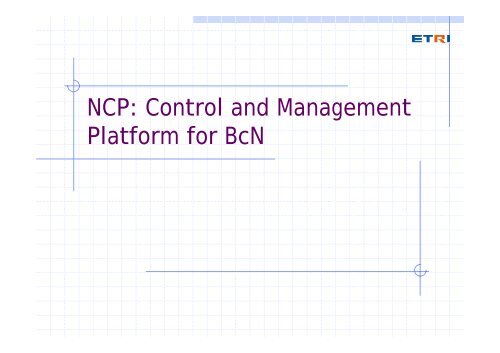 BcN Control and Management - KNOM