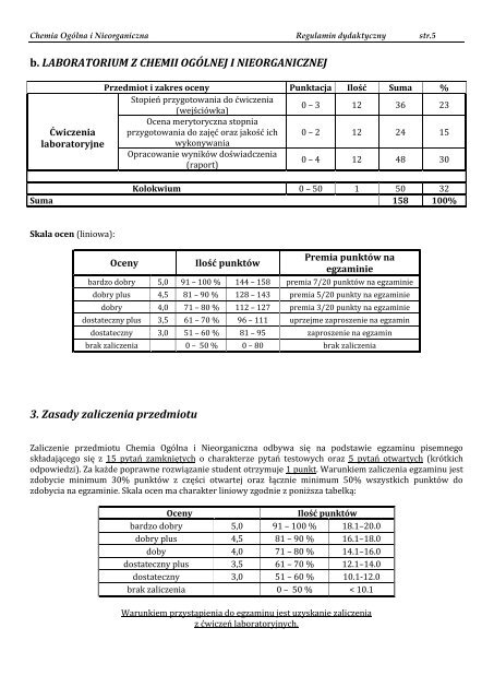 Regulamin dydaktyczny - Katedra i ZakÅad Chemii Fizycznej