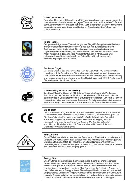 Verbraucherschutzsiegel â eine Ãbersicht