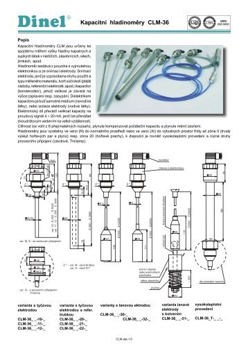 Kapacitní hladinoměry CLM-36 - MarInfo