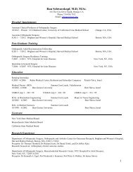 Dr. Schwarzkopf's CV - Orthopaedic Surgery - University of ...